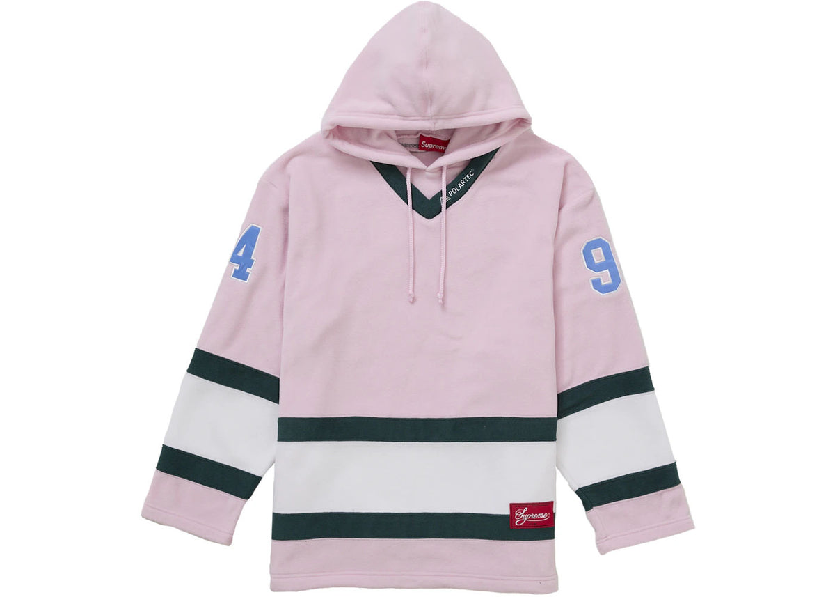 Supreme Polartec Hooded Hockey Jersey Pink