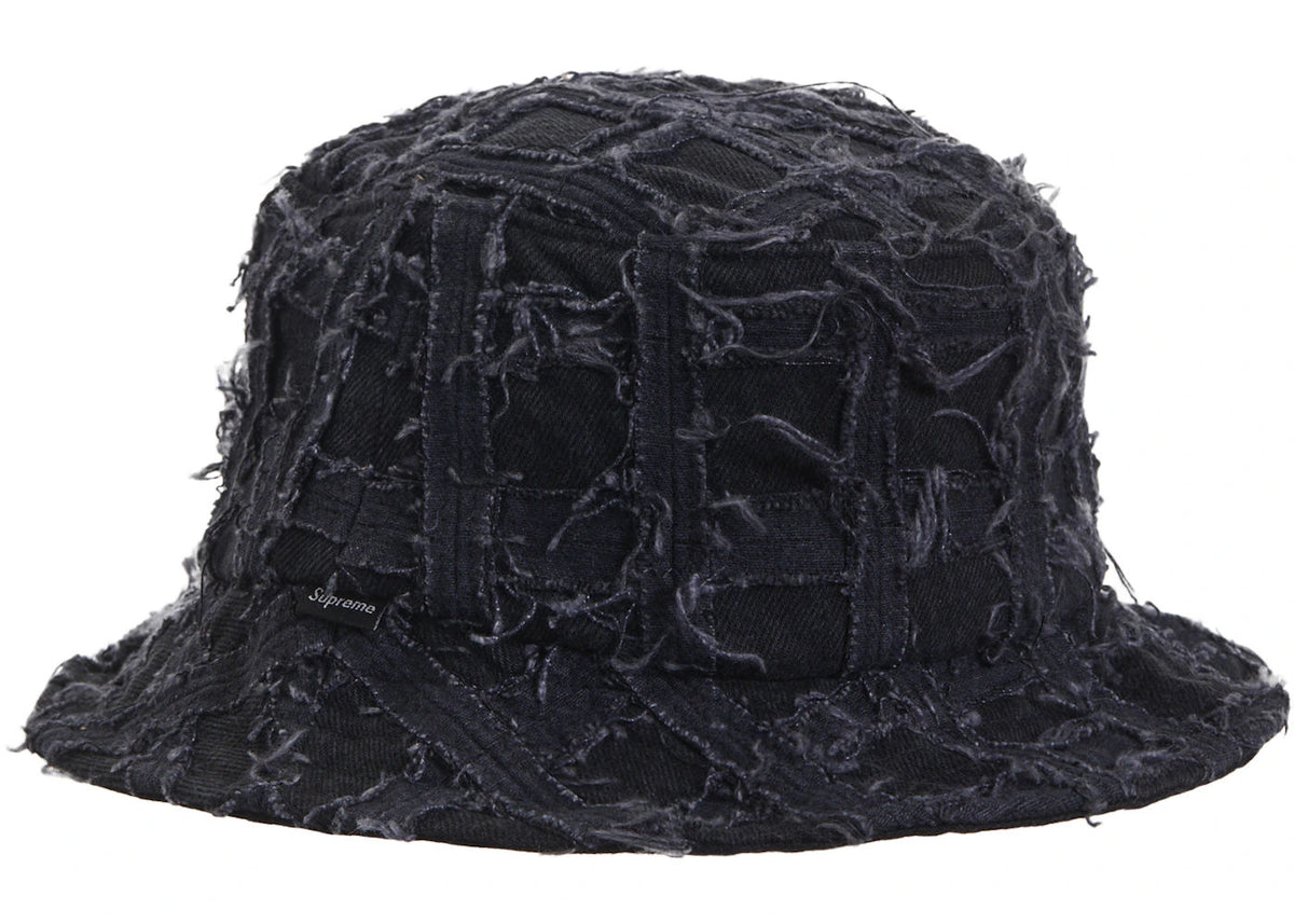 Supreme Frayed Patchwork Denim Crusher Washed Black