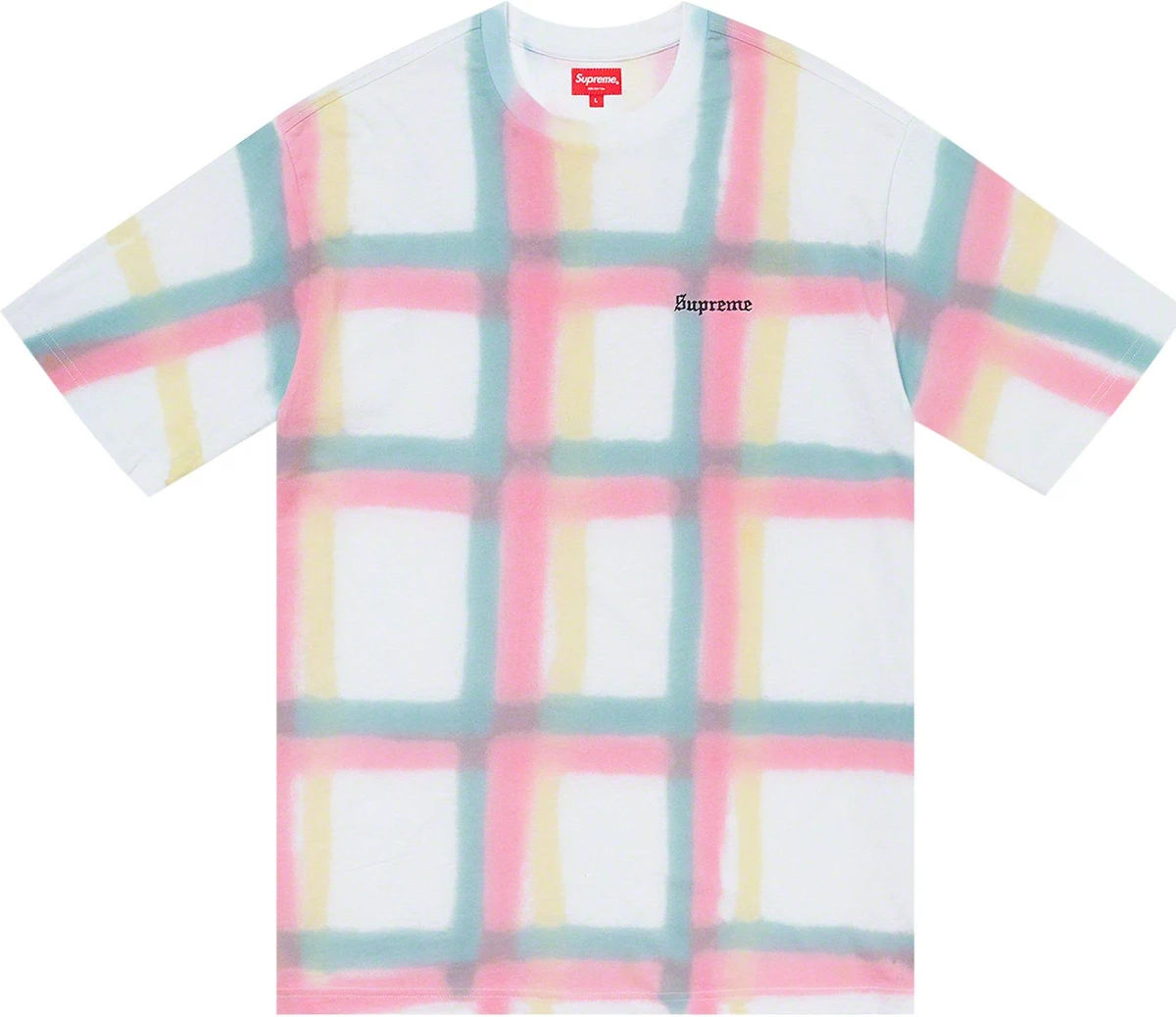 Supreme Sprayed Plaid S/S Top White