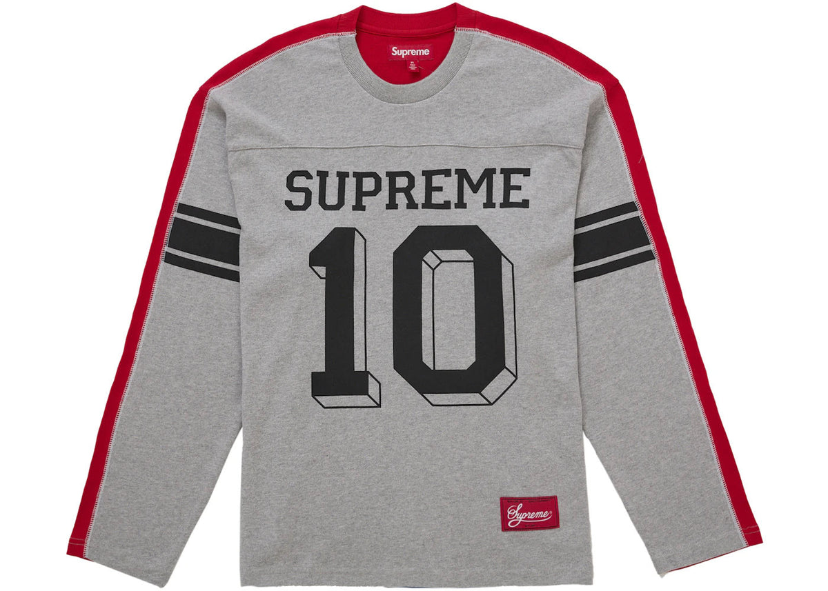 Supreme Split L/S Football Top Grey