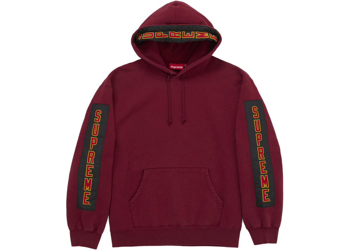 Supreme Woven Patches Hooded Sweatshirt Dark Red