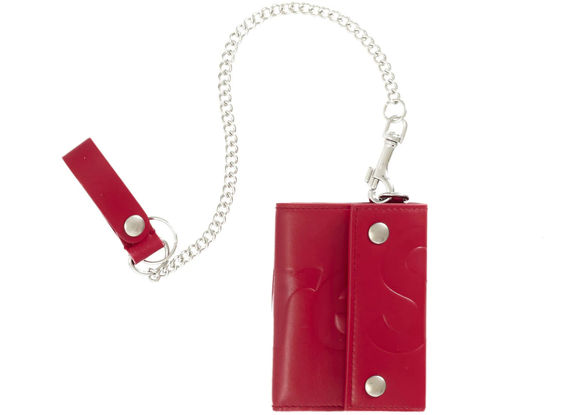 Supreme Leather Chain Wallet (FW25) Red