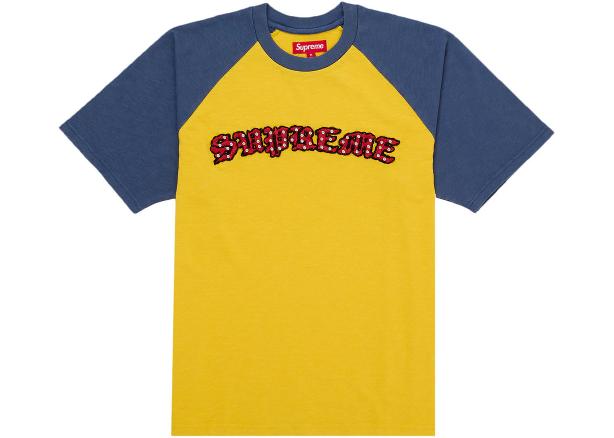 Supreme Rhinestone Raglan S/S Top Gold