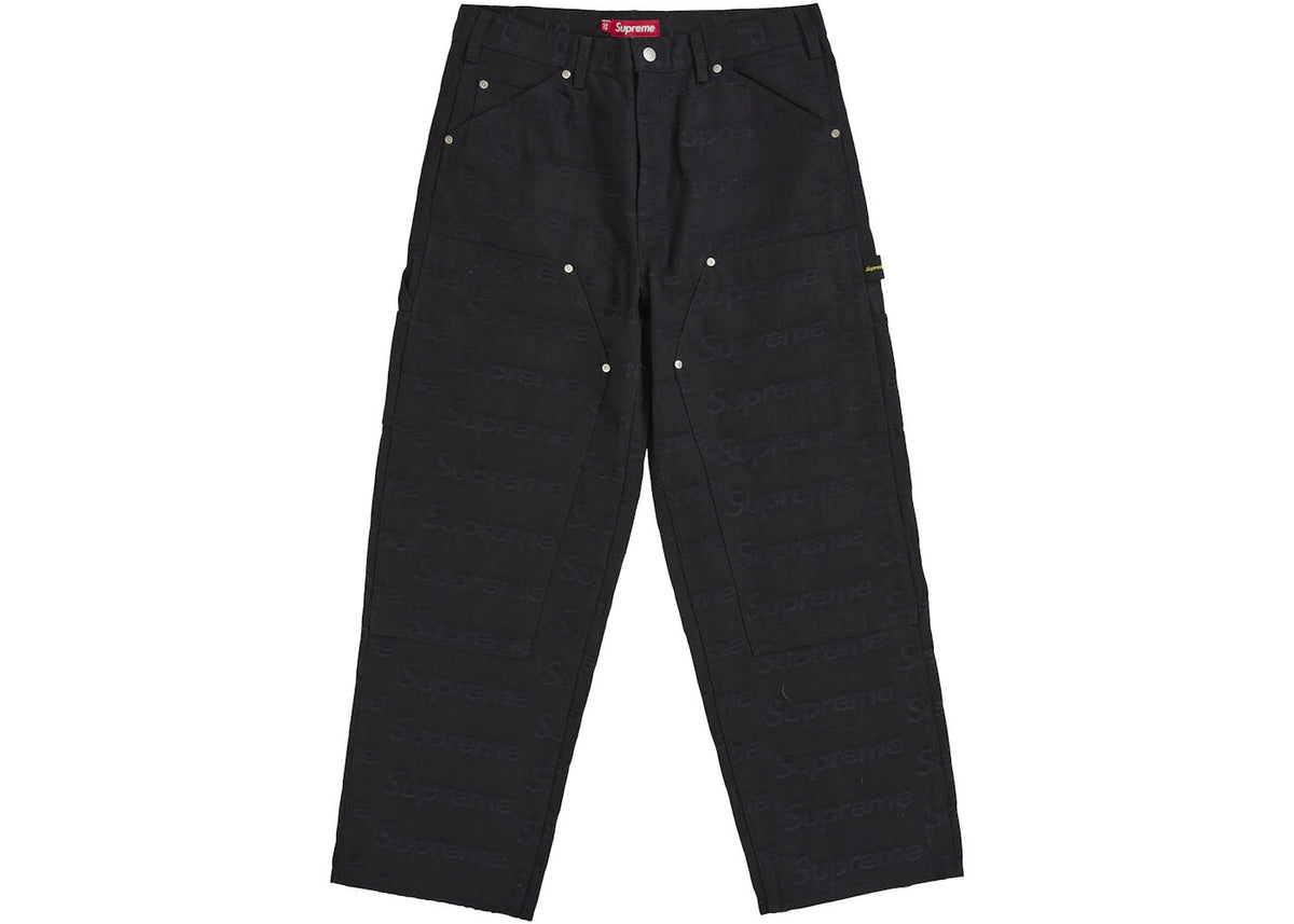 Supreme Jacquard Logos Double Knee Denim Painter Jean Black