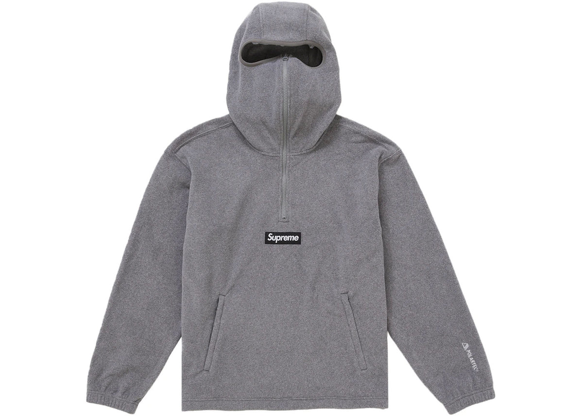Supreme Polartec Face Mask Half Zip Hooded Sweatshirt Grey